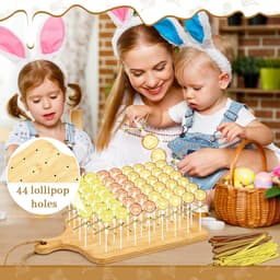 Bamboe Taart Popstandaard - Cakepop Standaard voor Verjaardagen, Feestdagen en Bruiloften met Lollyhouder - Inclusief Cakepopsticks en Wikkels - 52 Gaten — thumbnail 5