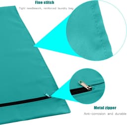 Waszakken voor huisdieren - Waszakken van twill polyester - Grote waszakken met rits - Voorkomt dat waszakken verstopt raken door dierenhaar - wasmachine, 70 x 80 cm，waszak voor huisdieren voor honden, katten en konijnen (Meerblauw)- L — thumbnail 2