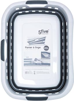 Opvouwbare mand voor wasgoed en spullen - 45 liter - 62 x 45 x 27 cm - plastic — thumbnail 4
