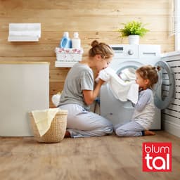 Blumtal Wasmand 150L - Wasmand met 3 uitneembare waszakkken - Wasmand met 3 vakken - Smalle wasmand - Flesverzamelaar - Wasmand met deksel - Beige — thumbnail 4