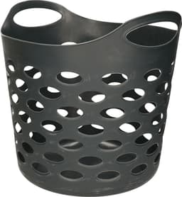 5Five Flexibele wasmand/opbergmand - rond - donkergrijs - 28 liter - D40.5 x H38 cm — thumbnail 1