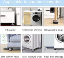 Waledano® Wasmachine Verhoger 4 Stuks – Trillingsdempers & Schokdempers | Antislip Wasmachine- en Wasdroger Dempers | Vermindert Geluid & Beschermt de Vloer — thumbnail 5