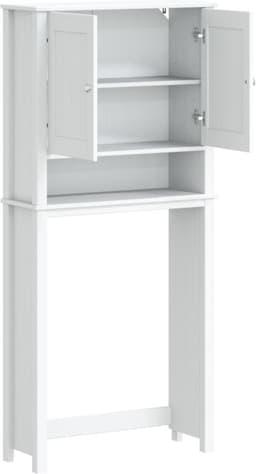 Wasmachine ombouw - Kast - Opbouwmeubel - Verhoger - Wasmachine meubel - Opbergkast - Hout - Wit — thumbnail 2