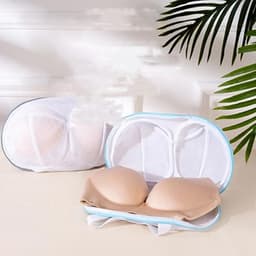 Lingerie Waszak – BH Waszakje – Voor BH Met En Zonder Beugel – Kledingzakjes – Was Zakjes – Wasmachine Zakjes - Wasnet - Wit Blauw — thumbnail 2