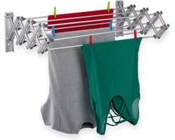 wanddroogrek inklapbaar - 8 m - uitschuifbaar - aluminium - 27 x 95 x 60 cm - zilver — afbeelding 1