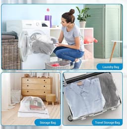 Grote Wasnetten voor Wasmachine, Mesh Waszakken met Rits voor Kleding, Dekbedden en Jassen (60 x 80 cm) — thumbnail 3