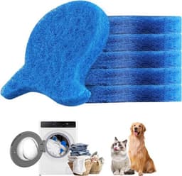 ECTEATOY® 6 Stuks - Herbruikbare pluisverwijderaars voor wasmachines - Klitvrij - Verwijdert effectief dierenhaar, vacht en huidschilfers - Zacht voor kleding en wasmachine - Blauw — thumbnail 1