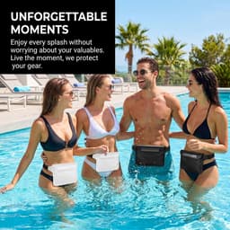 2 waterdichte riemzakken voor mobiele telefoon, waterdichte tas met verstelbare riem, compatibel met touchscreen, voor strand en watersport, 22 x 15 cm — thumbnail 4