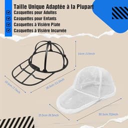 Baseballpettenreiniger, opvouwbare wasmand, reinigingsmand voor petten voor de wasmachine en vaatwasser, pettenreiniger, beschermende vormhouder met wasframe — thumbnail 3