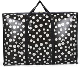 98L extra grote opbergzakken, waterdichte stofdichte herbruikbare tas met dubbele rits, voor verhuiskleding, kledingkastopslag, speelgoed, wasgoed, beddengoed (zwart) — thumbnail 1