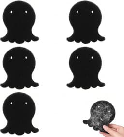 Haarvanger voor wasmachine, 5 stuks, opvangbak voor wasmachine in octopusvorm, dierenhaarverwijderaar voor hond en kat, herbruikbare haarballen voor wasgoed en kleding, 11 x 10 cm, zwart — thumbnail 1