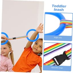 1set Jongen Meisje Veiligheidslijn Met Ringen Afneembare Handvatten Voor Peuters Verstelbare Kleurige Looplijn Voor Kleuterschool Kindertuin — thumbnail 3