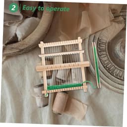 1set Houten Weefraam Draagbare Weefmachine Voor Beginners Handgemaakt Weefgereedschap Voor Creatieve Weefsels Ambachten Geschikt Voor Jongeren Volwassenen — thumbnail 4