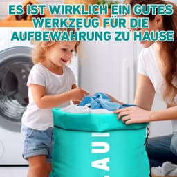 Set van 2 Reiswaszakken voor Vuil Wasgoed, 91×24 inch, Grote Herbruikbare Waszak, Ideaal voor Vakantie, Kamperen en Studentenhuis — thumbnail 4
