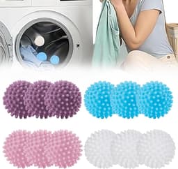 Droogbal, 12 stuks drogerballen voor wasdroger, herbruikbare wasbal, wasbal, drogerballen voor wasmachine, wasballen, wasballen voor donsjassen — thumbnail 1