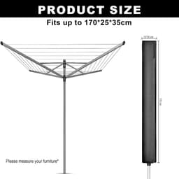 Weerbestendige Bescherming voor Wasrek met Rits - 420D Oxford, Geschikt voor Diverse Wasrekken (65x16x16cm) — thumbnail 5