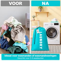 Kaiyaya - waszak - grote waszak - waszak voor de wasmachine - set van 2 stuks, groen en grijs, 60x90 cm — thumbnail 2