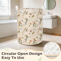 Crème Vintage Vogels Opbergmand voor Gifts,Speelgoed,Kleren — thumbnail 2