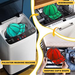 2 stuks - Hoedenrek - Hoedenreiniger - Speciaal voor baseballpetten - Geschikt voor vaatwasser en wasmachine - Zwart — thumbnail 3