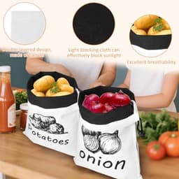 Aardappel- en uienopbergzakken - 2 stuks canvas groente- en fruitzakken 26 x 35 cm — thumbnail 5