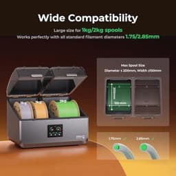 Filamentdroger voor 3D-printers met 4 Spoelen en Dubbele Verwarmingskamers — thumbnail 4