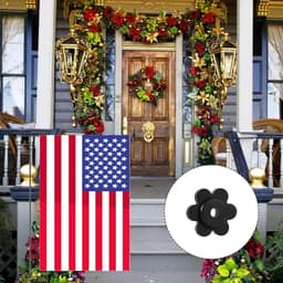 Tuinvlag Stoppers 20 stuks Bloemvormige Clips Windbestendig Kunststof Accessoires Binnen Buiten Gebruik Zwart. — thumbnail 5