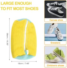 2 Stuks Waszak - Schoenenwaszak -Wasnet Voor Schoenen - Waszak Schoenen-Schoenenzak Wasmachine -Waszak Voor Schoenen - 39 x 19 Cm - Delicaat Wasgoed - Schoen Wassen - Schoenenwaszak - Wasgoed - Met Rits En Hangende Ring - Grijs — thumbnail 3