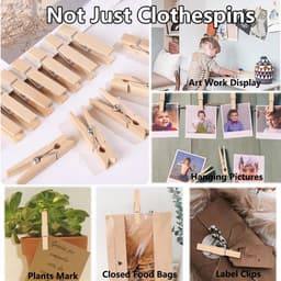 120 stuks mini houten klemmetjes voor decoratie en ophangen — thumbnail 4