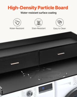 Milova Wasmachine- en droger aanrecht - Washok - Organizer - Aanrechtblad voor op wasmachine en droger - Hout — thumbnail 4