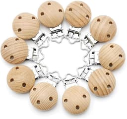 Houten Fopspenen Klemmen - 10 Stuks Met 3 Gaten — thumbnail 1