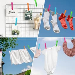 Set van 48 Wasknijpers zonder Afdrukken met Opbergmand - Windbestendig en Anti-slip — thumbnail 2