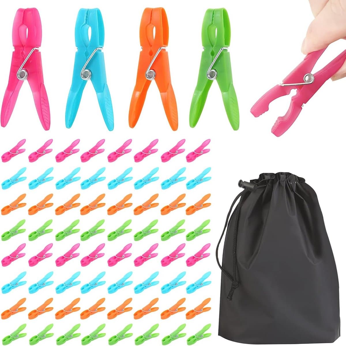 Antislip Wasknijpers Set van 72 - Duurzaam en Winddicht met Opbergtas — afbeelding 1
