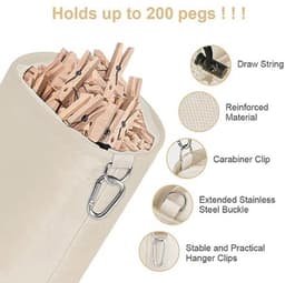 Grote Pennenbak met Lanyard en Karabijnhaak - Beige — thumbnail 2