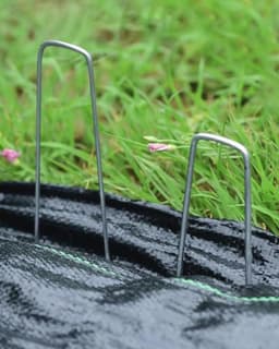 Grondankers voor Tent en Tuin - 50 Stuks met Bufferschijven - 150 mm Lang, Roestvrij Staal — thumbnail 2