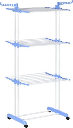Torenwasrek - 73x64x177 cm - 4 Lagen + Uittrekbaar - Binnen & Buiten Gebruik - Staal - Blauw — thumbnail 1
