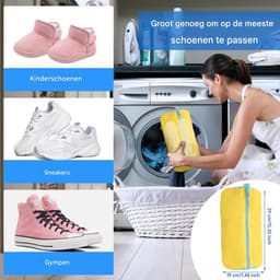 Ynkkvre - Waszak - Wasnet Voor Schoenen - Schoenen Waszak - Beschermt tegen vervorming - Microvezel chenille materiaal - Geschikt voor wasmachine én droger - Opvouwbaar design — thumbnail 3
