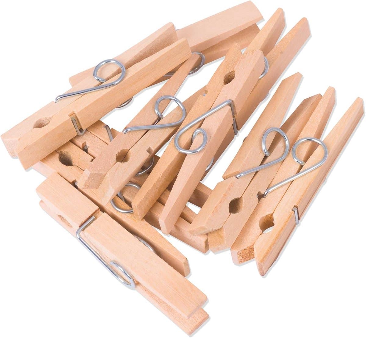 Biologische Houten Wasknijpers - 100% Afbreekbaar en Composteerbaar - Perfect voor Knutselen en Wassen (8cm x 1cm, 100 Stuks) — afbeelding 1