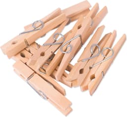 Biologische Houten Wasknijpers - 100% Afbreekbaar en Composteerbaar - Perfect voor Knutselen en Wassen (8cm x 1cm, 100 Stuks) — thumbnail 1