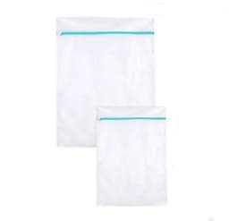 Waszak - 2 Stuks - Waszakken - Waszak groot - Polyester - Waszakken voor wasgoed - Opbergtas - Waszakjes met Rits - Bescherm je Wasgoed en Wasmachine - 60x90cm/110x90cm — thumbnail 1