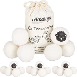 24 x drogerballen XXL - wasdrogerballen schaapwol - dryer balls - wit — thumbnail 1