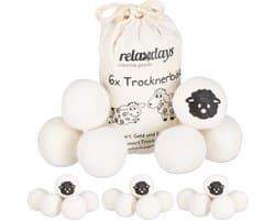 24 x drogerballen XXL - wasdrogerballen schaapwol - dryer balls - wit