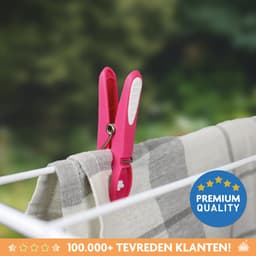 LaundrySpecialist Wasknijpers soft grip - 20 stuks - extra lang en stevig - wasknijpers plastic - wasknijpers kunststof - knijpers plastic - Made in EU — thumbnail 4