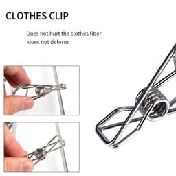 Roestvrijstalen Wasrek met 16 Klemmen – Set van 2 Opvouwbare Draaibare Sokkenhangers, Winddicht & Ruimtebesparend – Geschikt voor Binnen en Buiten — thumbnail 5