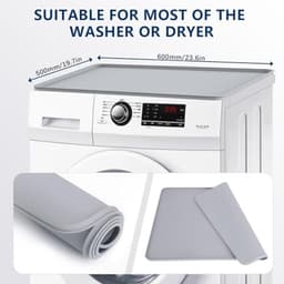 Wasmachine Deksel 50 x 60 cm - Siliconen Antislip Mat voor Wasmachines en Werkbladen — thumbnail 3