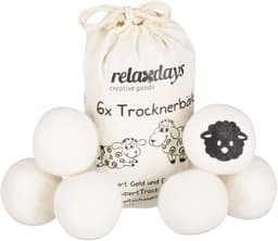 48 x drogerballen XXL - wasdrogerballen schaapwol - dryer balls - wit — thumbnail 4