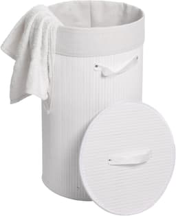 Wasmand MCW-C21, Wasbox Wasbox Wasbox, bamboe rond 59x35cm 50l ~ wit — thumbnail 4