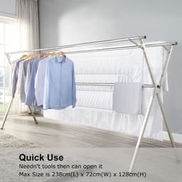 RVS Droogrek - Opvouwbaar - Voor binnen en buiten - 2.38 meter drooglengte — thumbnail 3