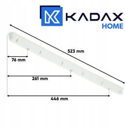 KADAX Plafondwasdroger, wasdroger voor het plafond 6, wanddroger met polyethyleen beklede stalen spijlen, plafonddroger, draagvermogen 12 kg (6x 140/wit) — thumbnail 2