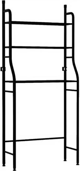 Wasmachine Rek met 3 Planken – Zwart Metaal – Opbergrek voor Boven Wasmachine of Toilet – Stevig & Ruimtebesparend – Industrieel Design – 173x65 cm — thumbnail 1