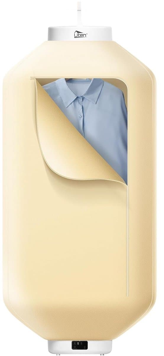 Uten Draagbare Elektrische Droger GR889-3 - Ophangbaar Design - Warmtepompdroger - 600 W - Timer 2.5H/3H/5H - Mini Wasdroger - Tot 3kg Wasgoed - Hoogte 100 cm - Beige — afbeelding 1